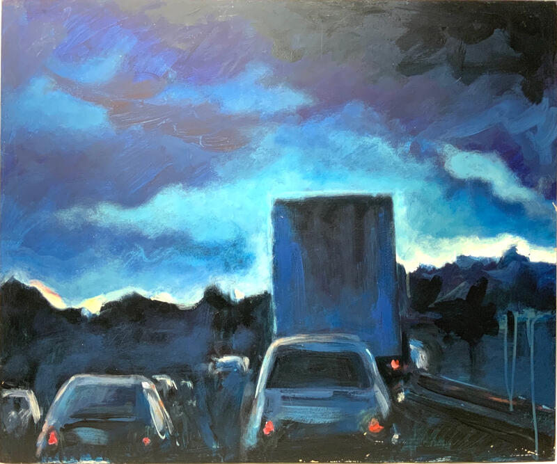 "Dark Fantomas", acrylique sur bois, 73 x 60 cm. Prix des Plasticiens du Puy de Dôme 2012.