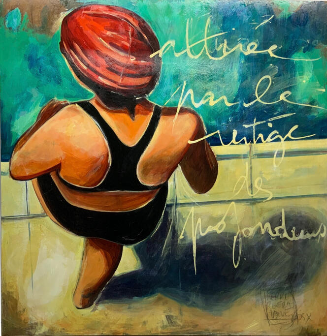 "Vertiges des profondeurs", acrylique sur bois.