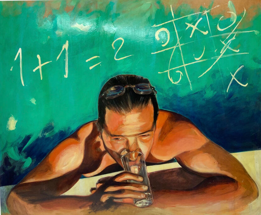 "Grégory pn", acrylique sur bois. 105 x 85.5 cm